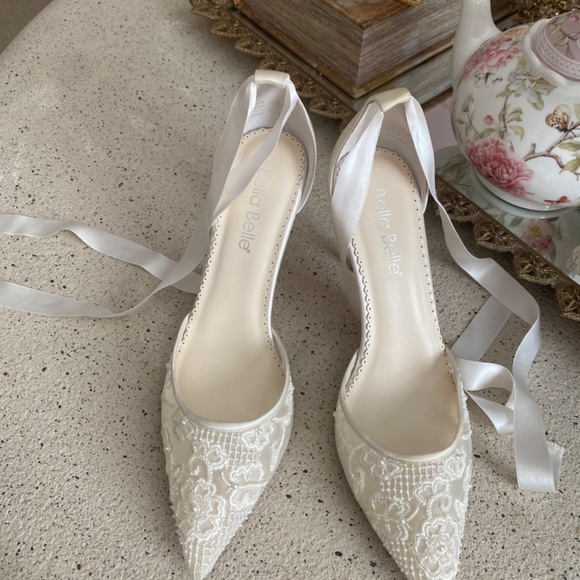 Bella Belle Penelope Ivory Wedding heels 8.5 M NWT - Picture 6 of 16